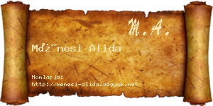 Ménesi Alida névjegykártya
